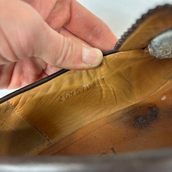 Gucci Brown Leather Web Slip On Loafers Men's 9 - Picture 11 of 15